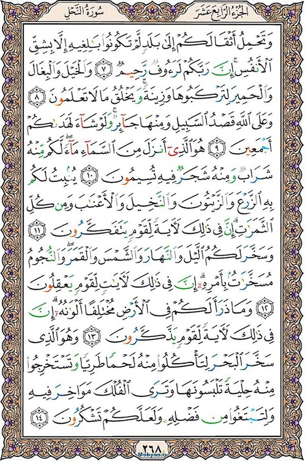 قرآن  عثمان طه با کیفیت بالا صفحه 268