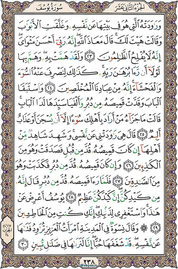 قرآن  عثمان طه با کیفیت بالا صفحه 238